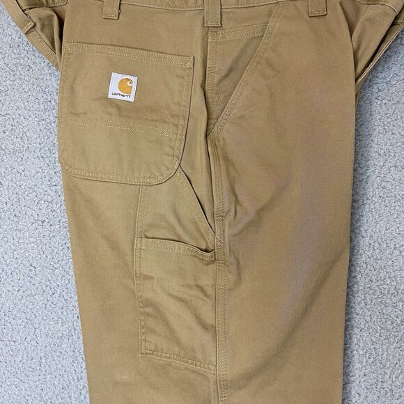 Carhartt Pants Mens 42x32 Loose Fit Canvas Carpenter Jean B324 Beige Tan Rugged - Picture 15 of 16